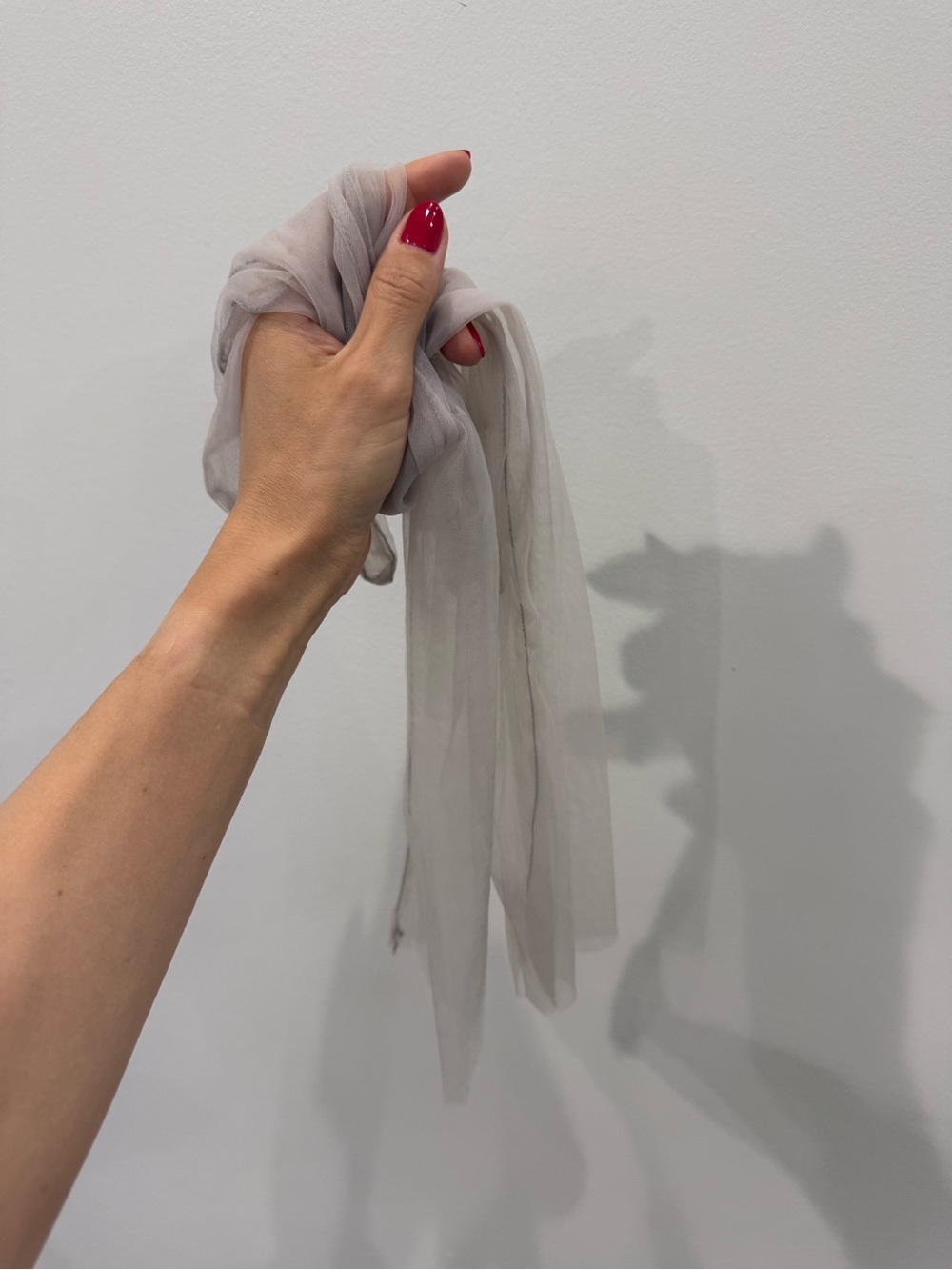 Sheer Long Gloves in Rich Light Gray Taupe - Picture 11 of 14